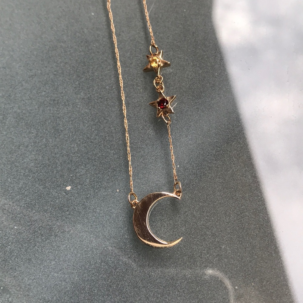 Moon & Star Necklace 10k Yellow Card Kay Jewlers